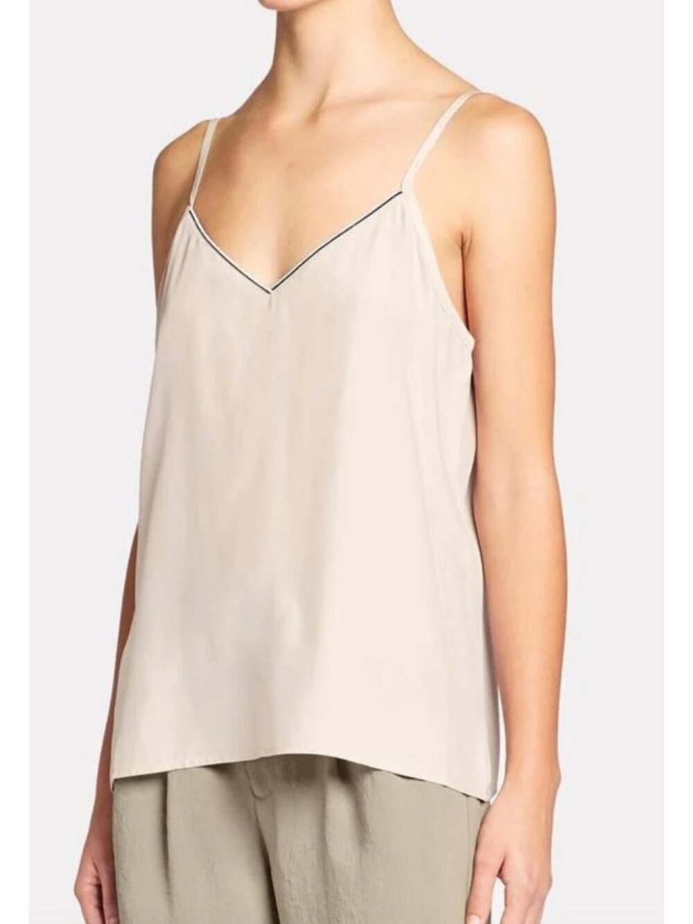 BROCHU WALKER Dune 100% Silk Cami Oyster Grey Size XS